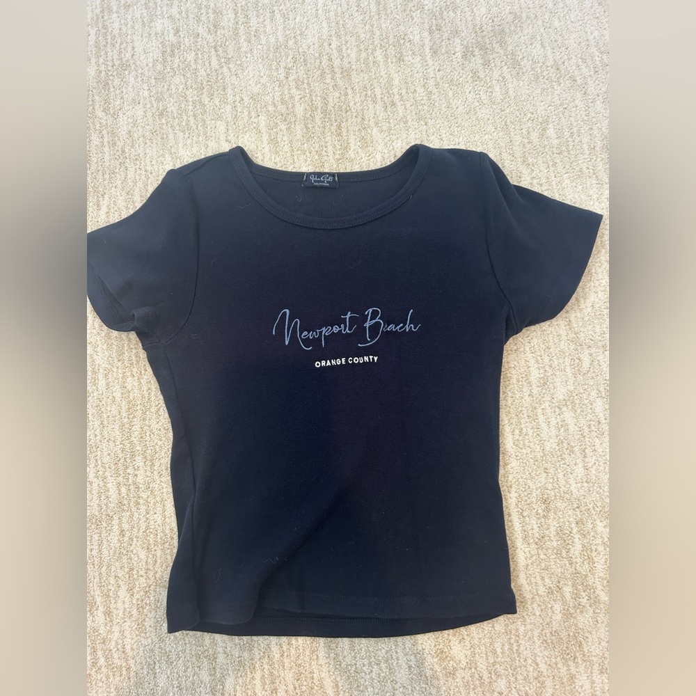 Brandy Melville Navy Blue Newport Beach Tee